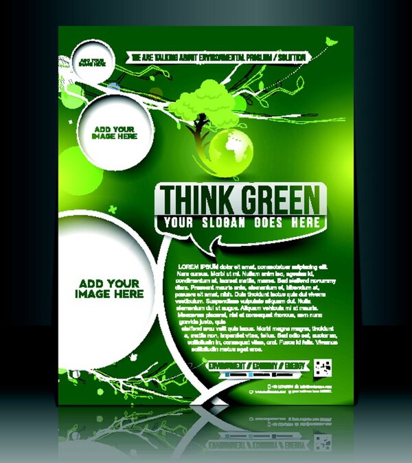 绿色环保传单矢量素材