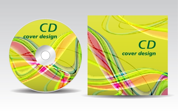 矢量图动感弧线CD背景