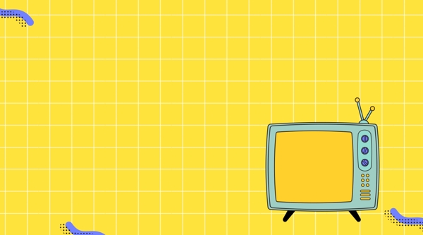 黄色可爱家电促销电视背景素材