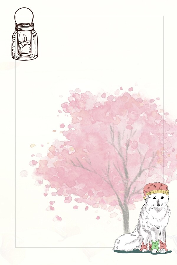 浪漫粉色冬季海报背景设计