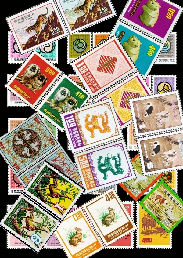 民国两套生肖邮票图片