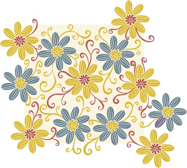黄色小花印花背景图案