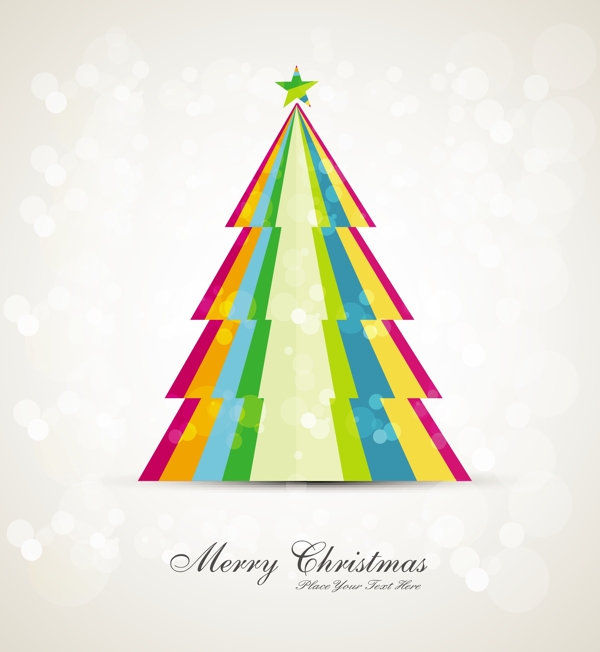 彩色圣诞快乐树
