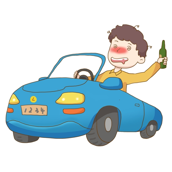 交通安全日喝酒驾驶的男人免抠PNG素材