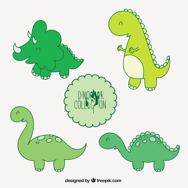 彩色恐龙插图