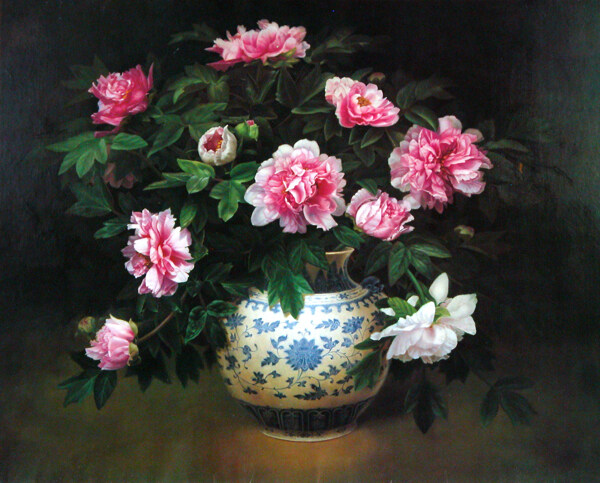 油画花瓶花卉