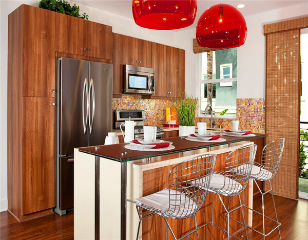 家居厨房吧台创意镂空椅设计效果图