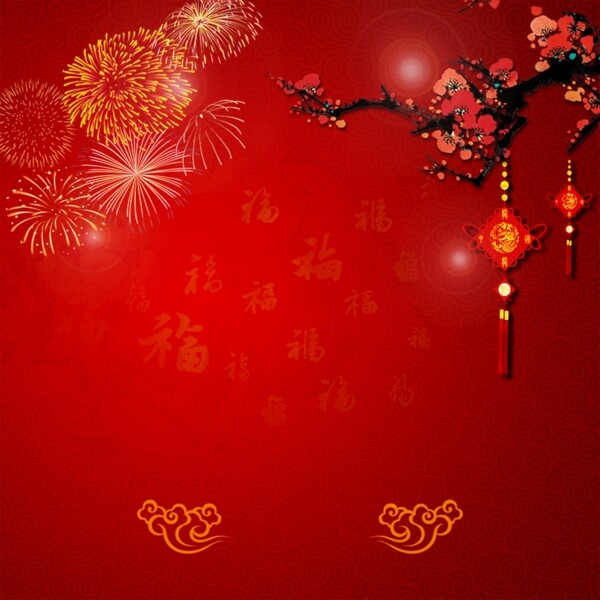 中国红新年背景