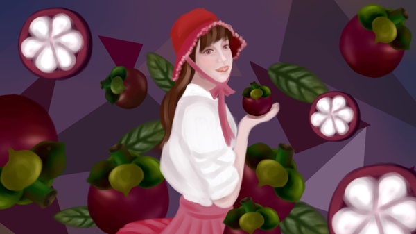 夏日水果系列之可爱清纯的小红帽山竹女孩