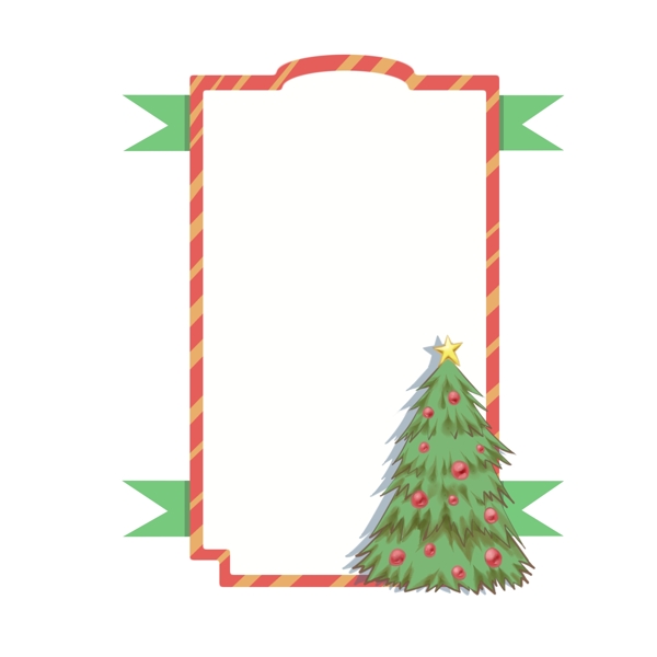 圣诞节圣诞树边框插画