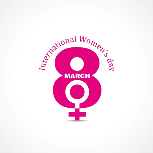 国际妇女节的粉红色标志