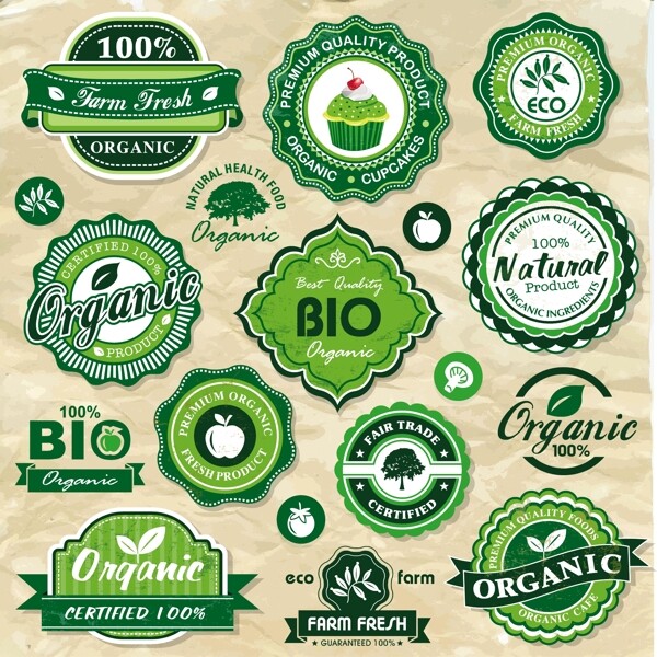 绿色环保生态农业标签