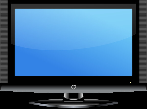 蓝屏液晶电视机免抠png透明图层素材