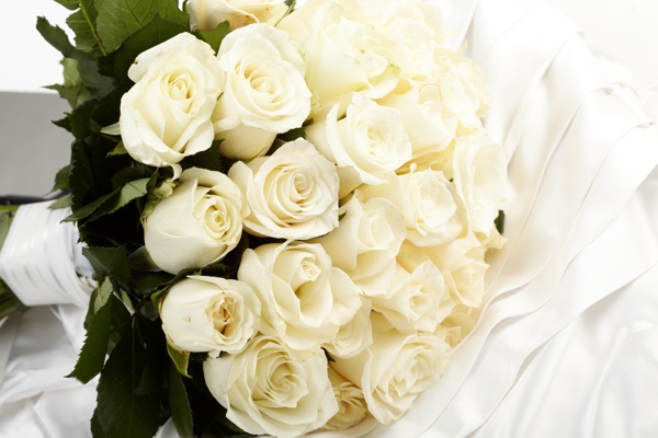 浪漫白玫瑰花束图片