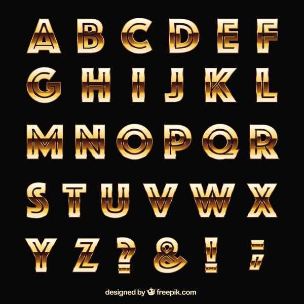 复古风格的金色字体
