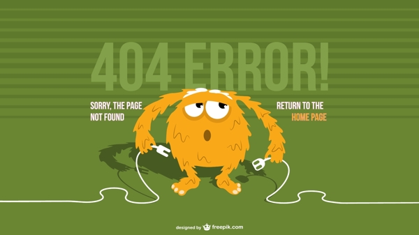 小怪兽404错误页面设计矢量素材
