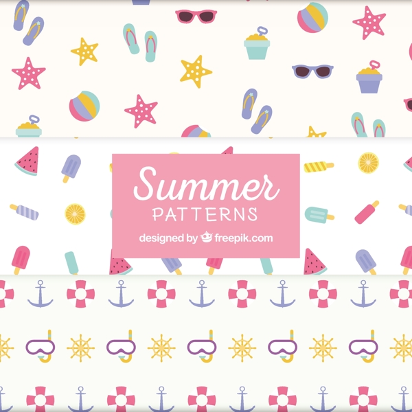 粉彩的几种夏季图案