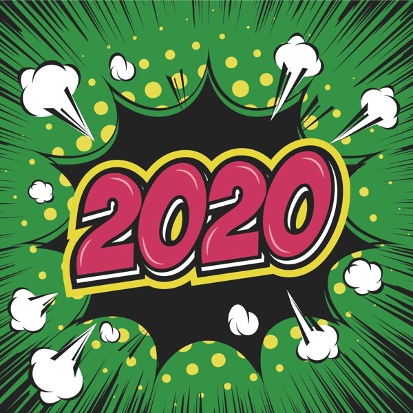 2020鼠年艺术字矢量元素