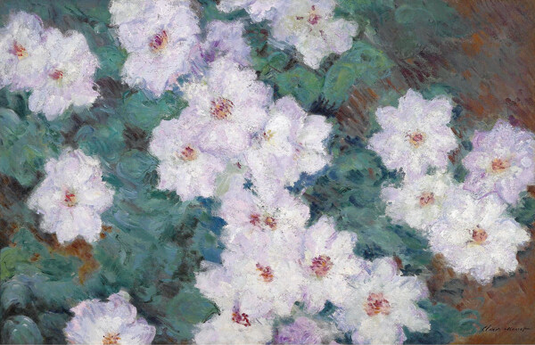 ClaudeMonetClematises1887法国画家克劳德.莫奈oscarclaudeMonet风景油画装饰画