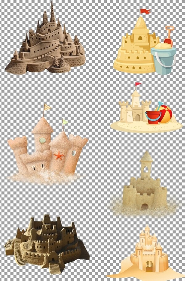 沙堆城堡图片