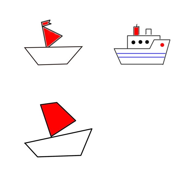 简约几何图形小船