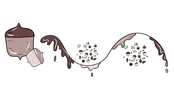 卡通巧克力分割线插画