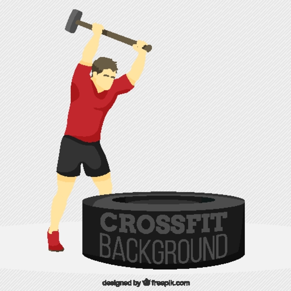 强壮的男人CrossFit的背景