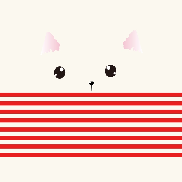 印花矢量图T恤图案可爱卡通动物猫免费素材