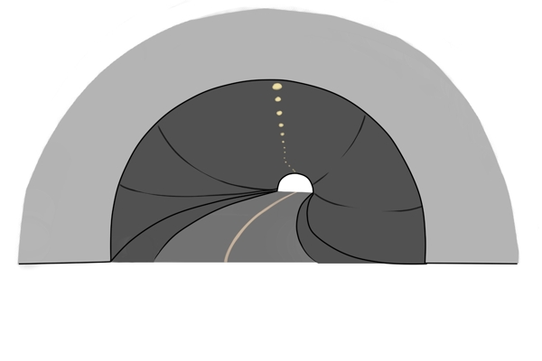 交通隧道卡通插画