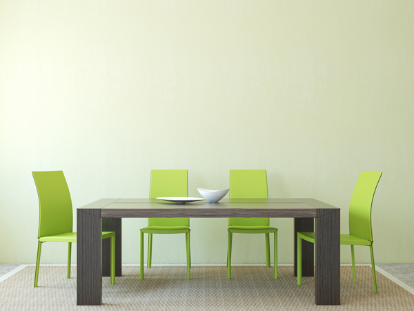 绿色餐桌效果图