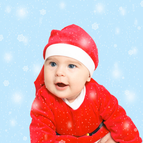穿着圣诞装的可爱婴儿图片