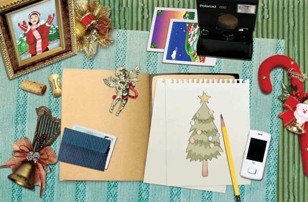 HanMaker韩国设计素材库背景图片卡片礼物祝福圣诞节