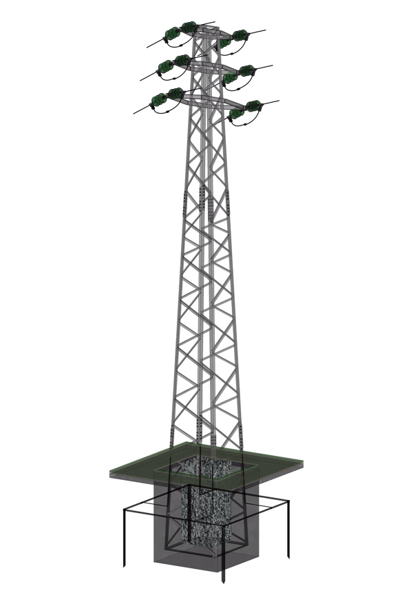 中压架空电力线路塔952d平均900毫米