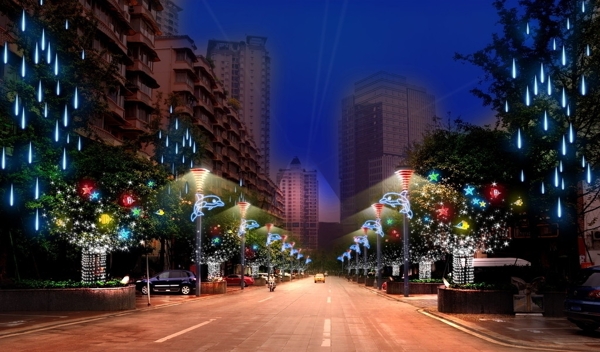 城市街道亮化图片