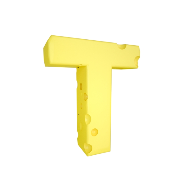 C4D创意奶酪字母T装饰