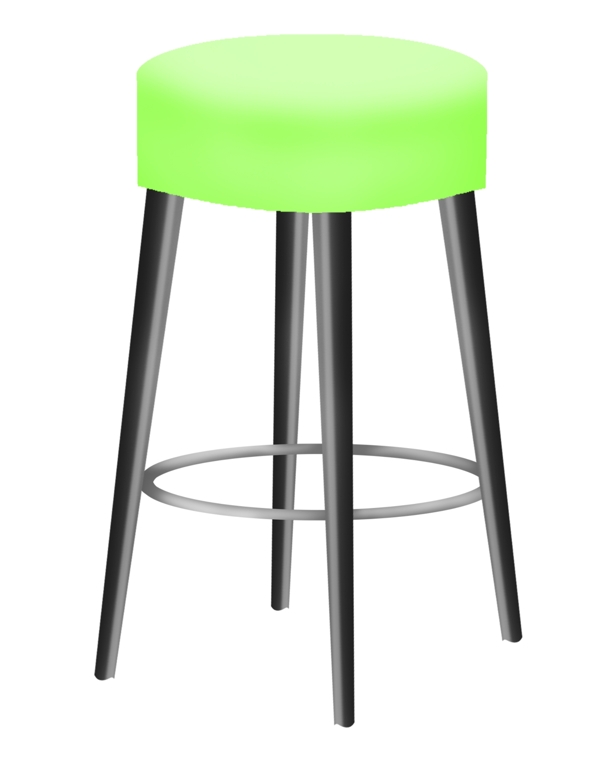 绿色的皮面椅子插画