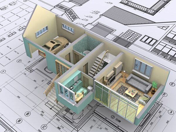 建筑图纸与3D房屋模型