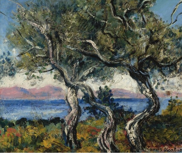 FrancisPicabiaTheOliveTrees1938画家风景画静物油画建筑油画装饰画