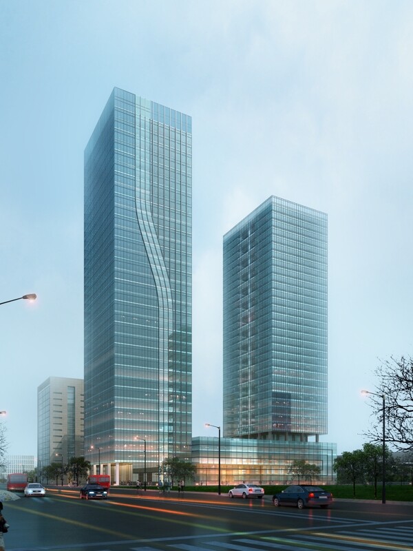 繁华城市商业中心高楼设计图