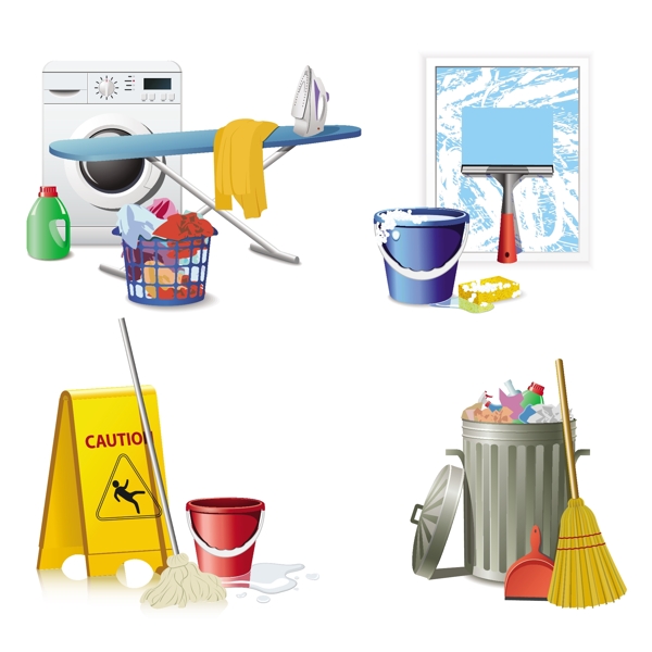 清洁卫生用品图标素材