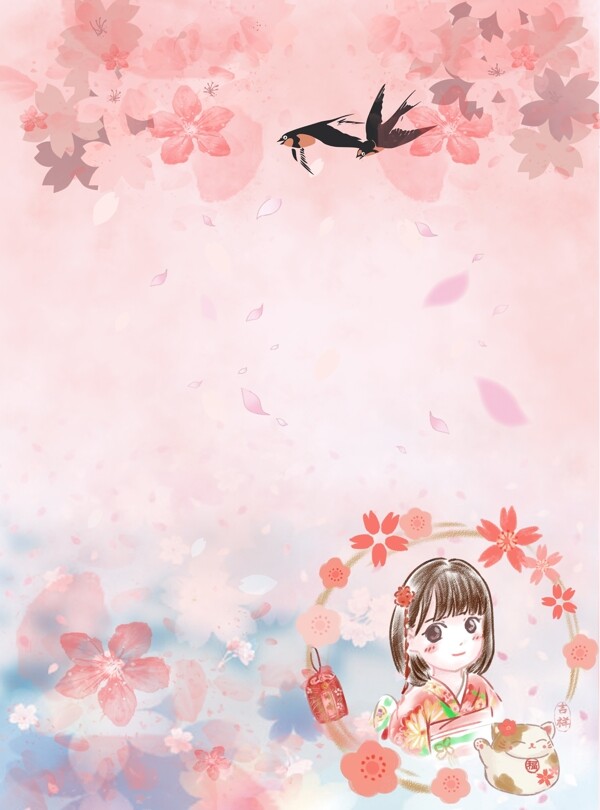 春天樱花粉色背景图片