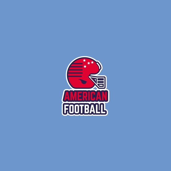 美式足球标志蓝色背景