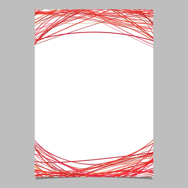带有红调的拱形条纹的文档模板白色背景下的空白矢量插图说明