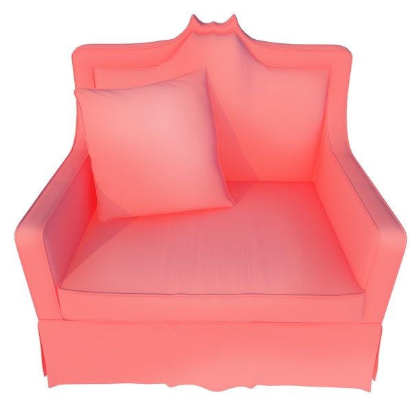 立体粉色单人沙发