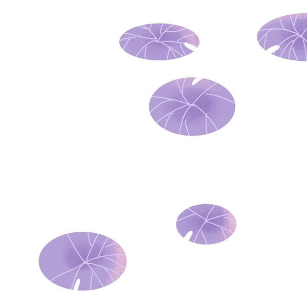 紫色圆弧创意荷叶元素