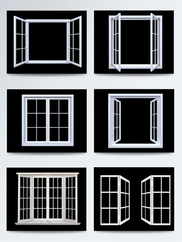 白色现代窗户设计素材