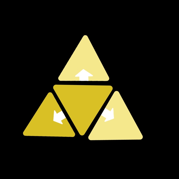 黄色渐变三角形分类图标