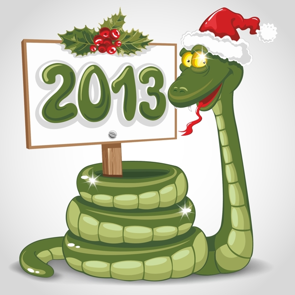 2013个吉祥物卡通蛇矢量素材