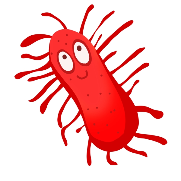 红色的有害细菌插画