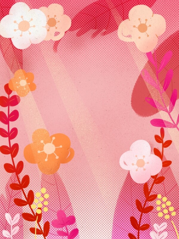 粉色温馨花丛六一儿童节背景
